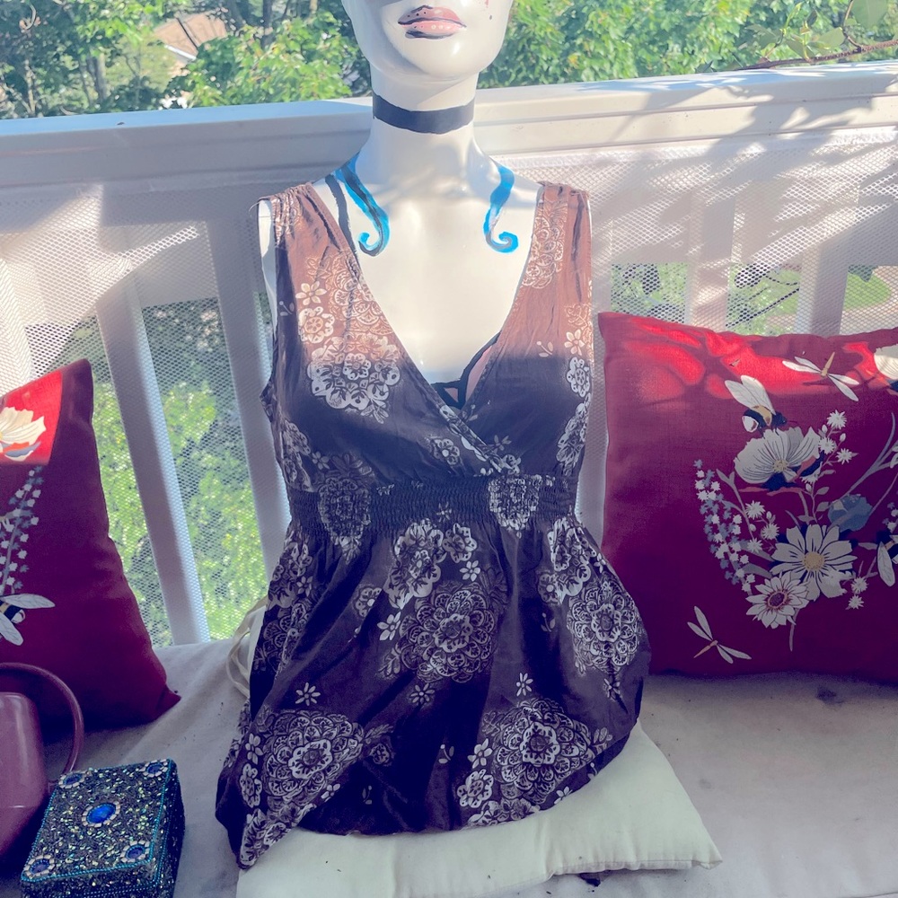 Flowered Y2K top